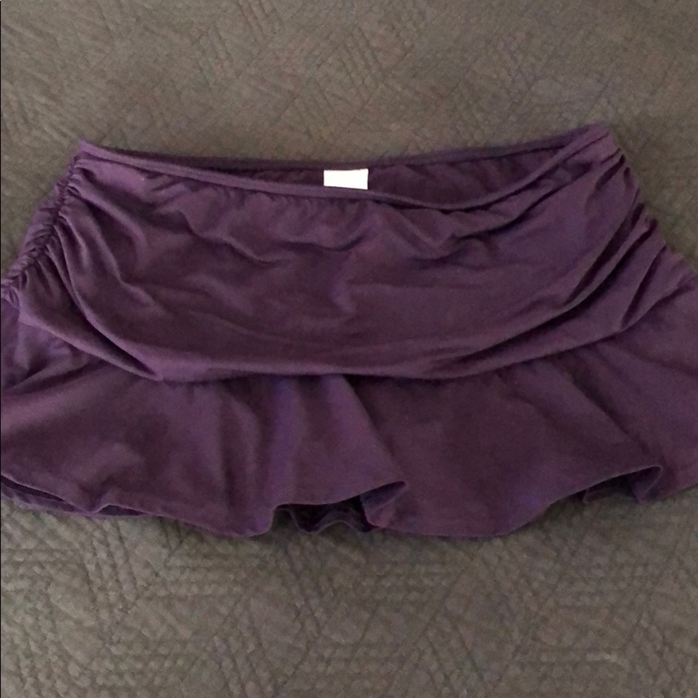 Lands End purple swim skirt